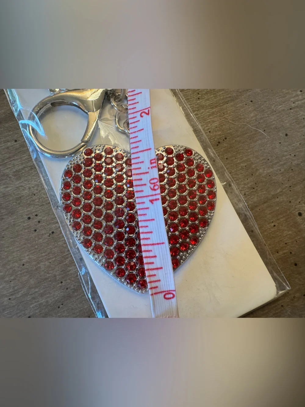 Red Heart Sparkling Keychain